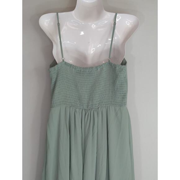 DB Studio‎ Celebrate Womens Smocked Scoop Neck Maxi Dress Dusty Sage Size 10 NWT - Picture 6 of 12